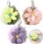 3 PCS Bath Sponge Kids, Soft Cute Fruits Shower Sponge, Strawberry, Avocado, and Pineapple Three Shapes, Mesh Pouf Exfoliation Body Puffs Exfoliate Pouf, Shower Washing Exfoliating for Kid (Flower)