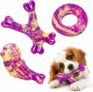 3 PCS Indestructible Dog Toys for Aggressive Chewers, Beef Flavour Nylon Chew Toys, Durable Tough Dog Toy for Medium and Large Dogs Keep Them Busy, Reduce Boredom, Teeth Cleaning