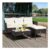 3 PCS Patio Rattan Conversation Set 3 Seater Garden Corner Sofa Set
