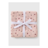 3 Pack Baby Pink Floral Muslin Cloths
