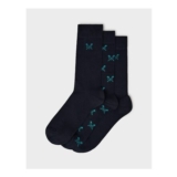 3 Pack Bamboo Socks in Navy and Teal