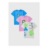 3 Pack Boys Multi Alien T-Shirts (7-15yrs)