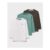 3-Pack Cotton Long-Sleeve Tees in Green & Ivory 8-9 Year Old