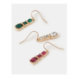 3-Pack Gemstone Drop Earrings