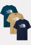 3 Pack The North Face Mens New Peak SS T Shirt in Khaki / Midnight Petrol / Summit Navy Extra 15% Off with code