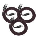 3-Pack USB-a to USB-C Nylon Braided Charging Cable, 6ft