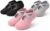 3 Pairs (Pink, Black, Grey) Womens Non-Slip Yoga Grip Socks with Straps, Anti-Slip Silicone Soles for Pilates, Barre & Home Workouts, Secure Barefoot Feel, Studio Training Socks, UK 45.5 – High Grip