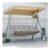 3 Person Porch Swing Chair Outdoor Lounge Bench Canopy Light Brown