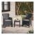 3 Piece Black Garden Coffee Table & Chairs – Bistro Set – Outdoor Patio