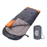 3-Season Sleeping Bag: Lightweight, Waterproof, Grey-Orange, Indoor/Outdoor