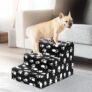 3 Step Dog Steps for Bed Pet Steps with Detachable Cover Non Slip Bottom Pet Stairs for Indoor Sofa Couch Bed (Black, M, 3)