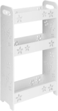 3 Tier Bathroom Storage 60×35 x13.5cm Narrow Storage Unit Wall Mount Storage Rack Carved Floating Shower Shelves for Bathroom Living Room