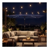 3 X 2 M Garden Parasol Umbrella with Light, Outdoor Patio Umbrella