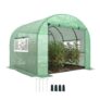 3 X 3 X 2m Polytunnel Greenhouse with Doors and Mesh Windows