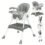 3-in-1 Baby HighChair, Foldable Portable Baby Dining Chairs Eat & Play with code at Ubravoo Direct Store