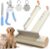 3 in 1 Dematting Rake Dog Cat Deshedding Brush Professional Undercoat Rake for Shedding & Dematting with Pet Nail Clippers (Safety Guard) & Fur Keepsake Keychain