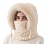 3-in-1 Knitted Balaclava Beanie Hat – Beige