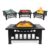 3-in-1 Outdoor Fire Pit Table with BBQ Grill, Ice Bucket & Spark Screen