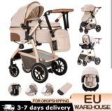 3 in 1 Prams Travel System, Pushchair with Height Adjustable Handle, Travel Pram with Mosquito Net – Ankexun Baby Store