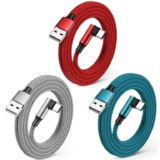 3 pack, USB C Charger Cable 3Pack 1M1.8M3M USB Type C Charger Fast Charging Cable Right Angle USB C Cable 90 Degree Braided