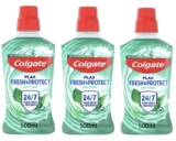 3 x Colgate Plax Soft Mint Mouthwash Alcohol Free 500ml / Triple Action Mouthwash Alcohol Free – Clubcard Price