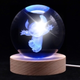 3.15 Inch 3D Crystal Ball Cartoon Lamp, Amine Gifts for Girls, 16 Colors Changing & Remote Control