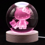 3.15 Inch 3D Crystal Ball Cat Lamp, Cat Gifts for Girls, 16 Colors Changing & Remote Control, Birthday Christmas Gifts for Kids Girls Friends
