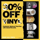 30% Off All Vinyl With Code – U2 £11.20 / Portishead £18.20 / Bob Marley £18.20 / Mumford & Sons £11.20 & More