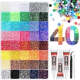 30000 Pcs 4mm 40 Colors Bedazzling Kit with Glue & Pen – Flat Back Nail Art Rhinestones Gems Crystals Resin Bedazzler Kits, for DIY Crafts Books Clothes Shoes Bottles, for Girls Women