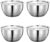 304 Stainless Steel Rice Bowl Set with Lids – 4pcs Thickened Anti-Scald Soup Bowls Kitchen Tableware