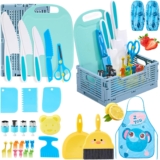 30PCS Kids Kitchen Play Set, Pretend Play Accessories with Creative Shapes and Storage Box, Role Play Toy for Boys Girls Age 3-10