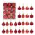 30mm 12Pcs Red Shatterproof Christmas Tree Baubles