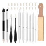 31-Piece Blending Stumps Set with 6 Sketch Pencils and Sandpaper