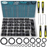 32 Sizes (3mm-50mm) 1380 Pcs Metric Rubber O Rings Assortment Kit with 4 Pieces O Rings Remover Tools. SB FlexiSeal/FBA