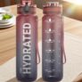 32 oz Water Bottle with Time Marker, Motivational Ombre Design and Leakproof, BPA Free, Wide Mouth with Easy-Clean Brush for Gym, Travel, Home and Office