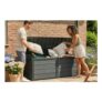 320L Plastic Garden Storage Box Black or Dark Grey