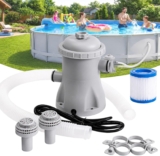 330 GPH Pool Filter Pump Above Ground, 24W Swimming Pool Filter Pump with Hose, Clear Water Circulation, Low Noise, Durable Abs, Quiet Sealed Abs Design for Small to Medium Pools