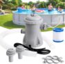 330 GPH Pool Filter Pump Above Ground, 24W Swimming Pool Filter Pump with Hose, Clear Water Circulation, Low Noise, Durable Abs, Quiet Sealed Abs Design for Small to Medium Pools
