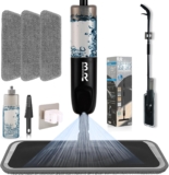 360 3-in-1 Microfiber Spray Mop for Floor Cleaning Dry Wet Dust Mop for Hardwood, Laminate, Tile & Wood Floors Large Capacity Bottle 3 Reusable Pads Scraper Holder Kitchen Multi-Surface