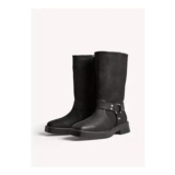 365 by Freemans Black Nubuck Biker Boots