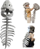 3D Wearable Realistic Skeleton Dinosaur Costume, Realistic Dinosaur Skeleton Costume Set Spinosaurus Plush Dino Funny Dino Headgear Hat for Halloween Cosplay Themed Parties