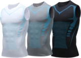 3PC Mens Compression Vest Slim Fit Lightweight Running Vest Sleeveless T-Shirts Top Breathable Quick Dry String Vests Summer Training Gym Sports Workout Tank Tops for Athletic Wear