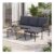3PCS Rattan Conversation Set Garden L-Shaped Sofa Set W/ Cushions