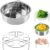 3PCS Stainless Steel Steamer Basket Rack Set, Food Grade 304 Steaming Rack with Divider & Egg Steamer Rack, Stackable Pressure Cooker Accessories for Instant Pot, Vegetable Steam Basket