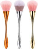 3Pcs Large Powder Makeup Brush Blusher Brush, Makeup Brush, Packing/Setting, Buffing, Blending, Sculpting. Suitable for Blush, Highlighter And Bronzer (Gold, Silver, Rose Gold)
