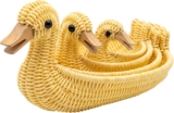 3pcs Chicken & Duck Storage Basket Set, Rattan Storage Bins, Shelf Baskets (Duck)