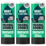 3x Original Source Shower Gel 250ml: Mint & Tea Tree / Apple / Coconut Shea Butter / Lime / Lemon / Rhubarb & Raspberry / Peach Nectar Price