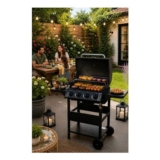4 Burner Steel Gas BBQ Grill Outdoor with Bottle Opener & Gas Regulator