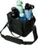 4 Compartment Insulated Water Bottle Holder Bag, Multi-Purpose Bottle Organiser, Portable Drinks Storage Tote, Family Size Insulated Drinks Holder for Travel Picnic Outdoor Hiking Walking (black)