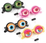 4 PCS Crazy Eyes Novelty Glasses, Funny Googly Eyes, Prank & Party Favors, Interactive Blinking Prank Toy for Party, Cosplay & Photo Props